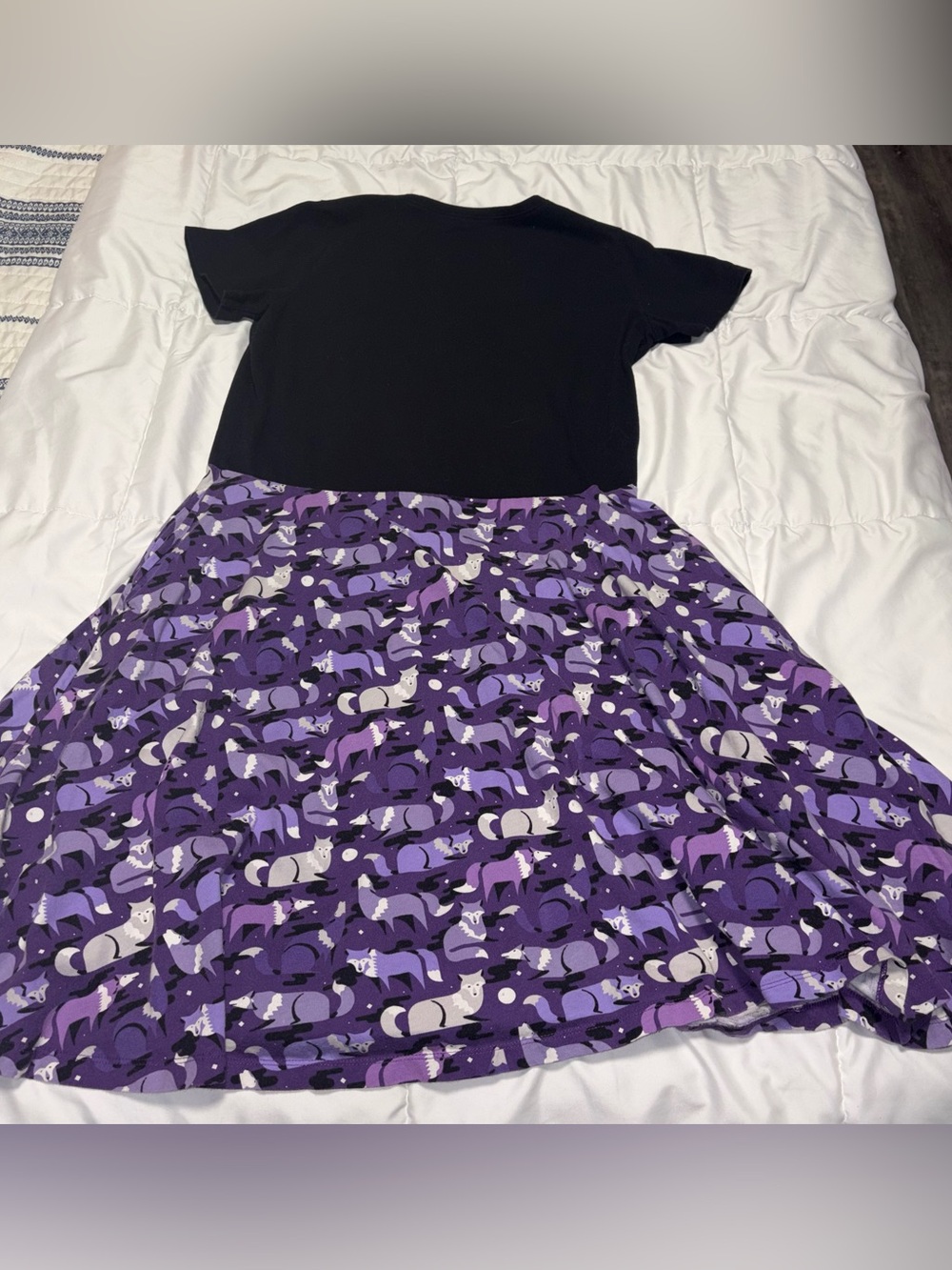 Princess Awesome Boy Wonder Women t shirt dress black purple wolves xl 16-18 - Picture 6 of 6